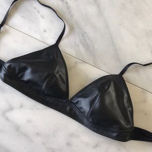 Faux Leather Bralette